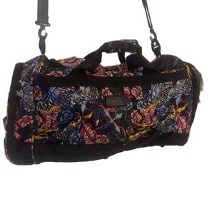 Women's Colorful Floral Travel Bag - Black